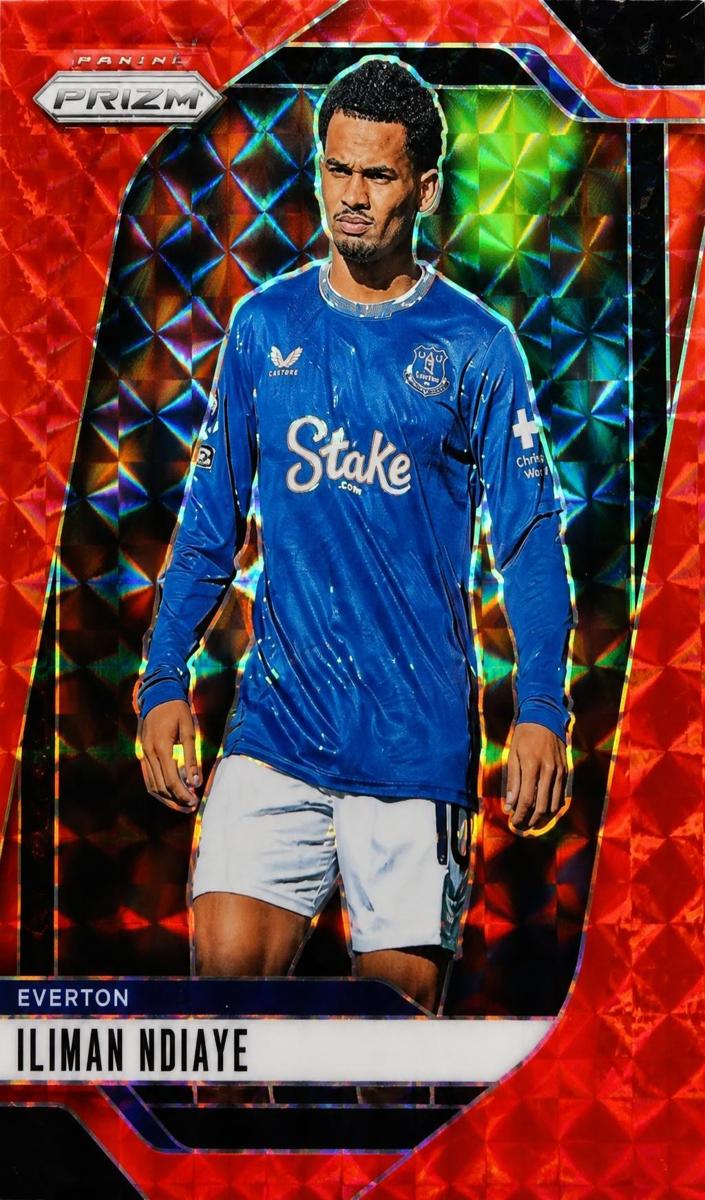 2024 Panini Prizm Premier League Iliman Ndiaye [Red Mosaic] #235 card