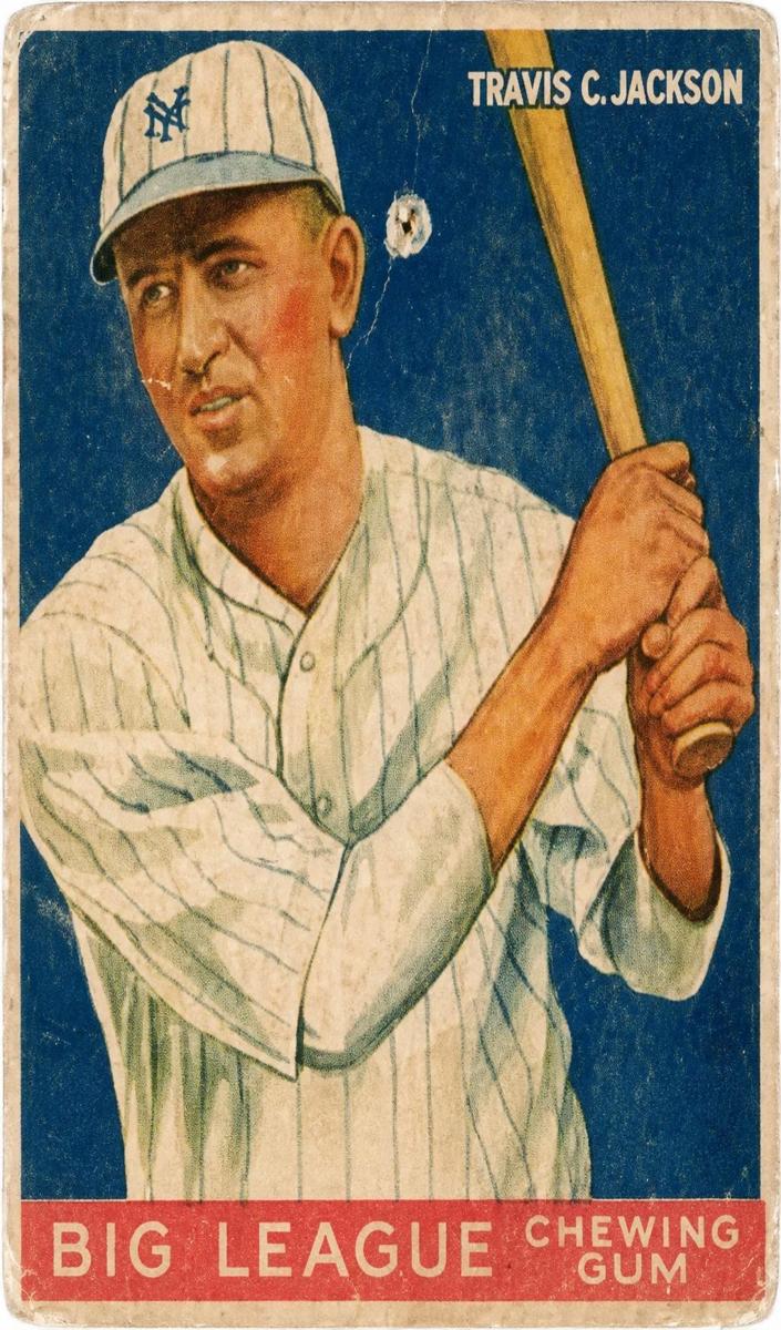 1934 World Wide Gum Travis Jackson #24 card