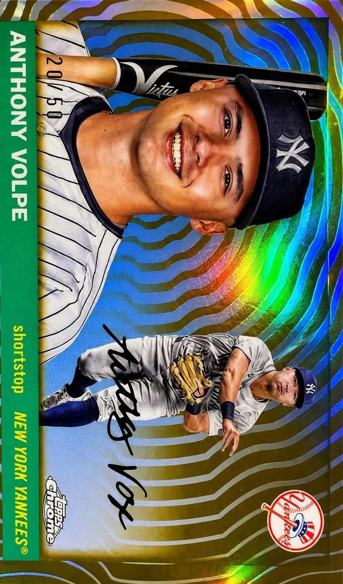 2025 Topps Chrome Platinum Anthony Volpe [Speckle Refractor] #162 card