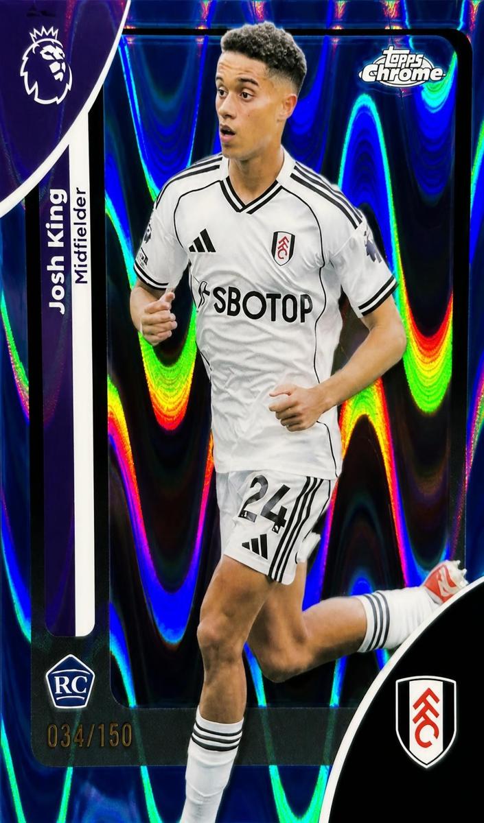 2026 Topps Chrome Premier League Josh King [Blue Refractor] #91 card