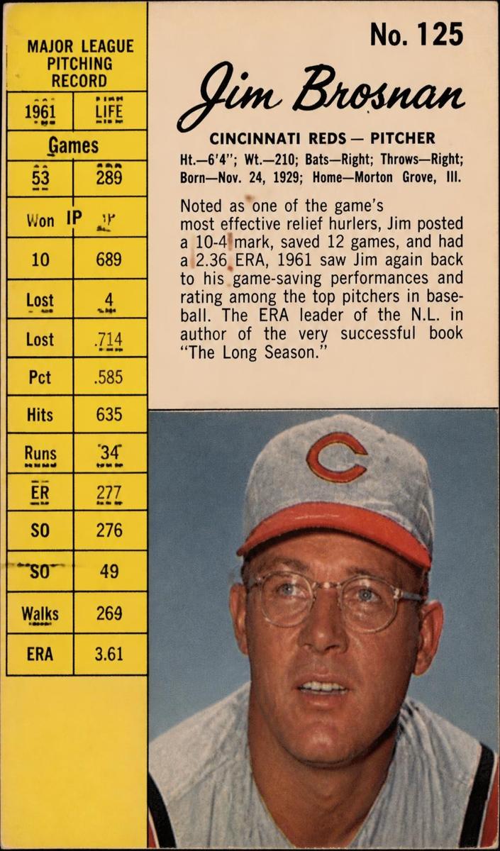 1962 Jim Brosnan #125