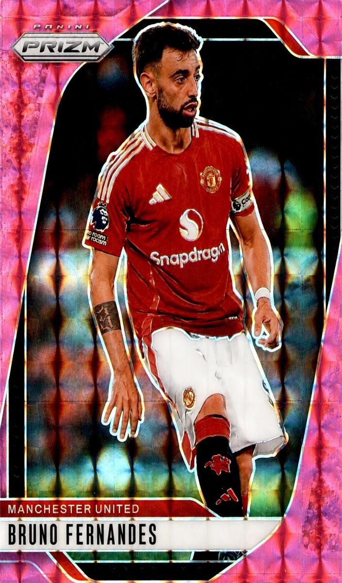 2024 Panini Prizm Premier League Bruno Fernandes [Pink Mosaic] #129 card