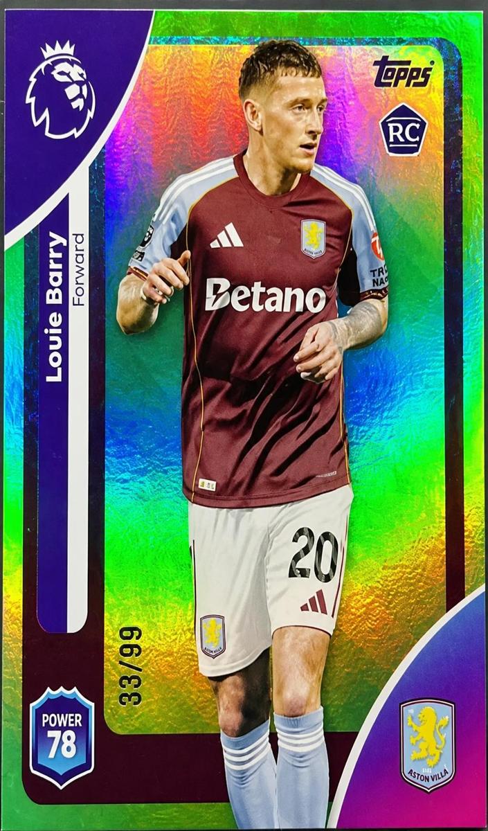 2025 Topps Premier League Louie Barry [Green Rainbow] #31 card