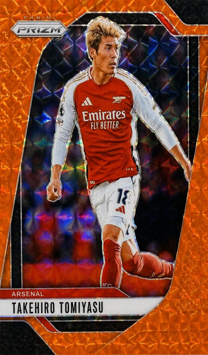 2024 Panini Prizm Premier League Takehiro Tomiyasu [Orange Mosaic] #34 card