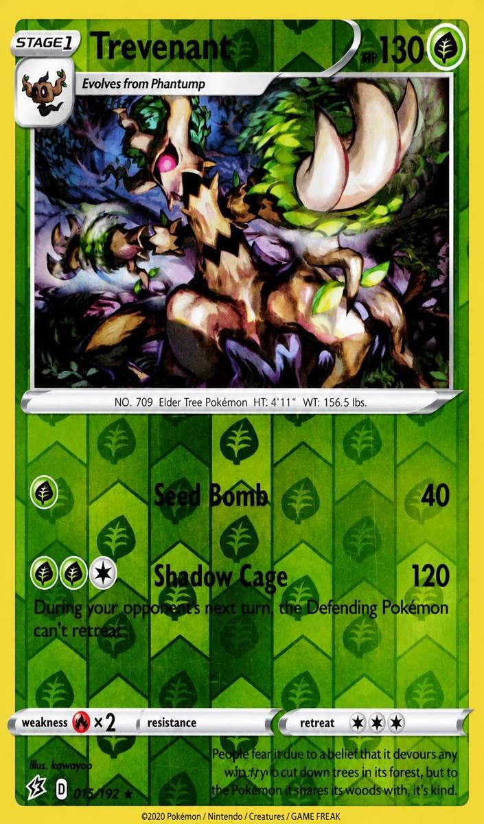 Trevenant 2020 Pokemon Sword & Shield Rebel Clash Reverse Foil