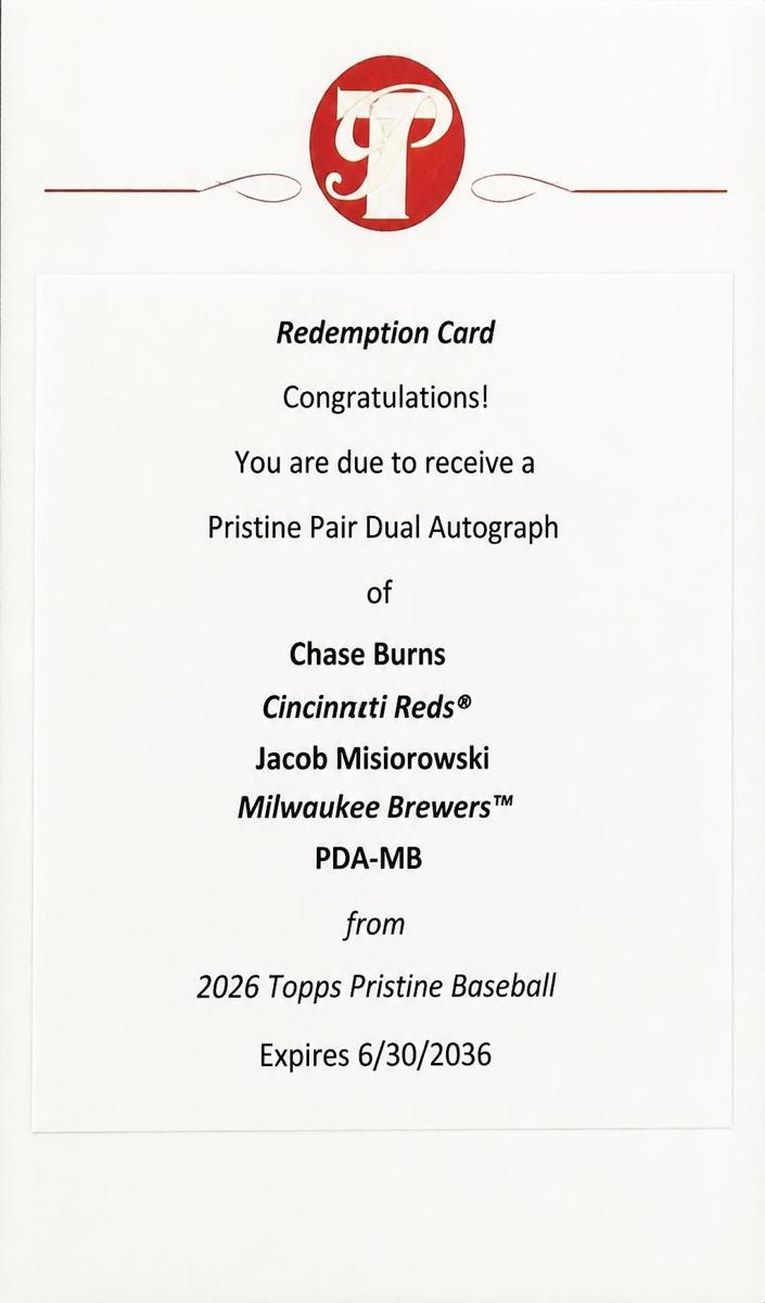 2026 Chase Burns #PDA-MB