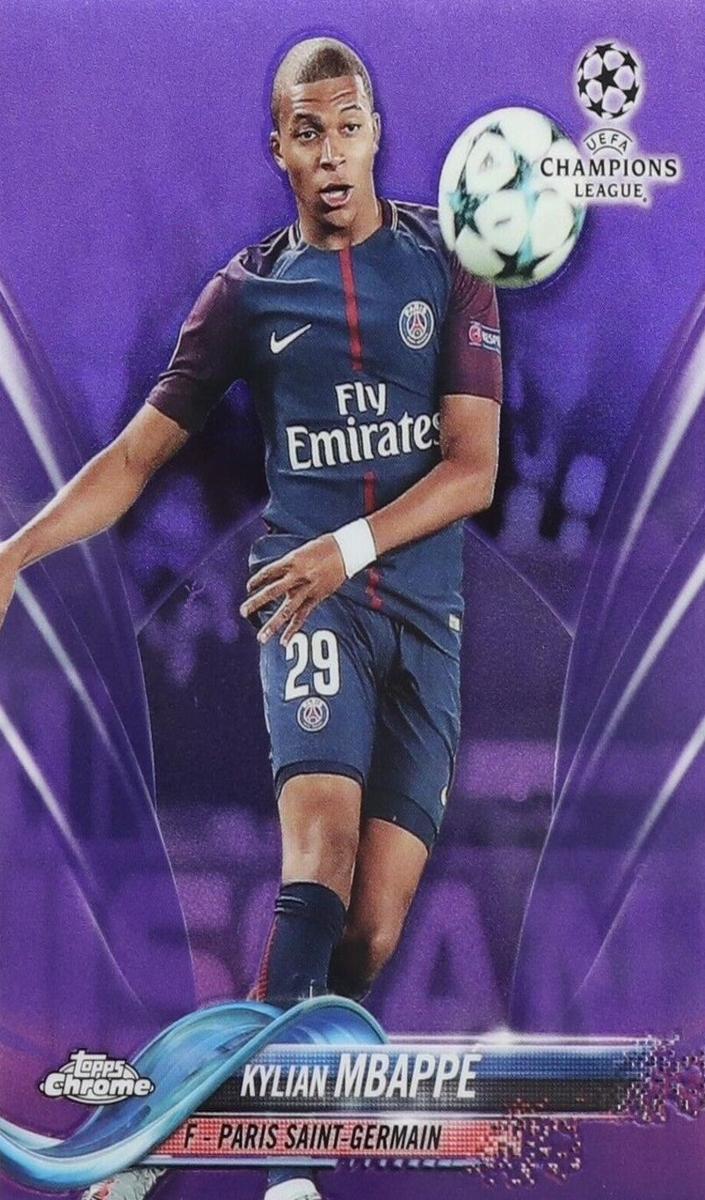 2017 Topps Chrome UEFA Champions League Kylian Mbappe [Purple] #41 card