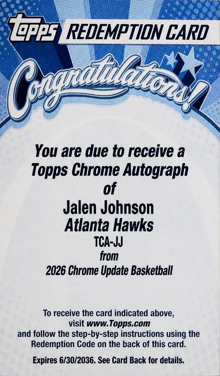 2025 Jalen Johnson #TCA-JJ