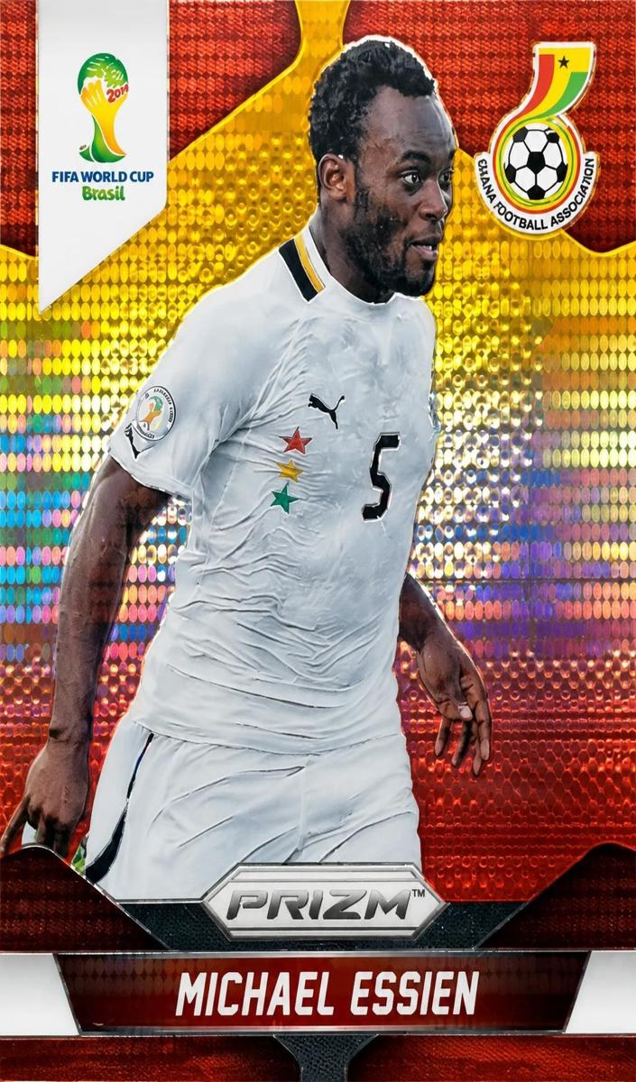 2014 Panini Prizm World Cup Michael Essien [Yellow and Red Pulsar] #95 card