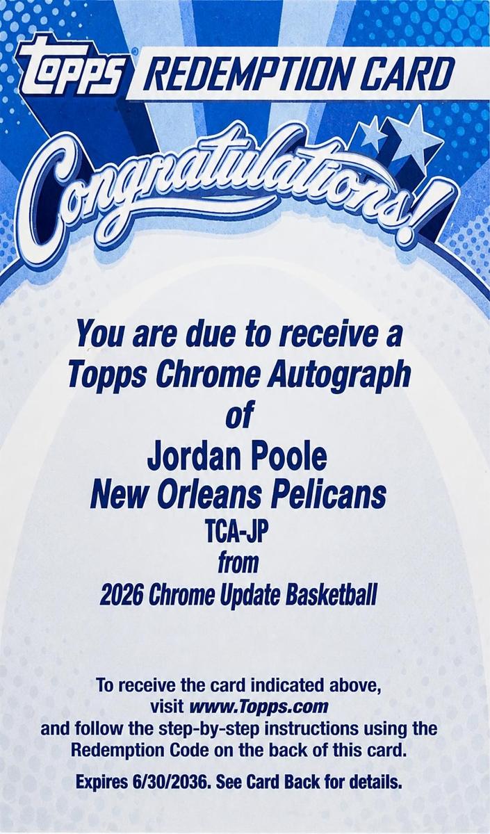 2025 Jordan Poole #TCA-JP