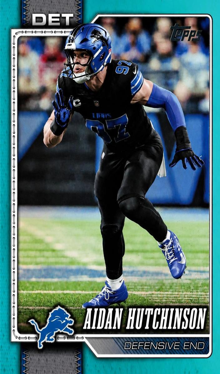 2026 Aidan Hutchinson [Aqua Rainbow Foil] #69