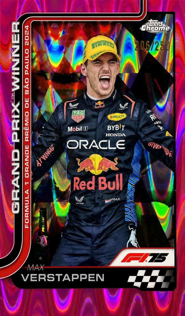 2025 Topps Chrome F1 Max Verstappen [Pink RayWave Refractor] #113 card