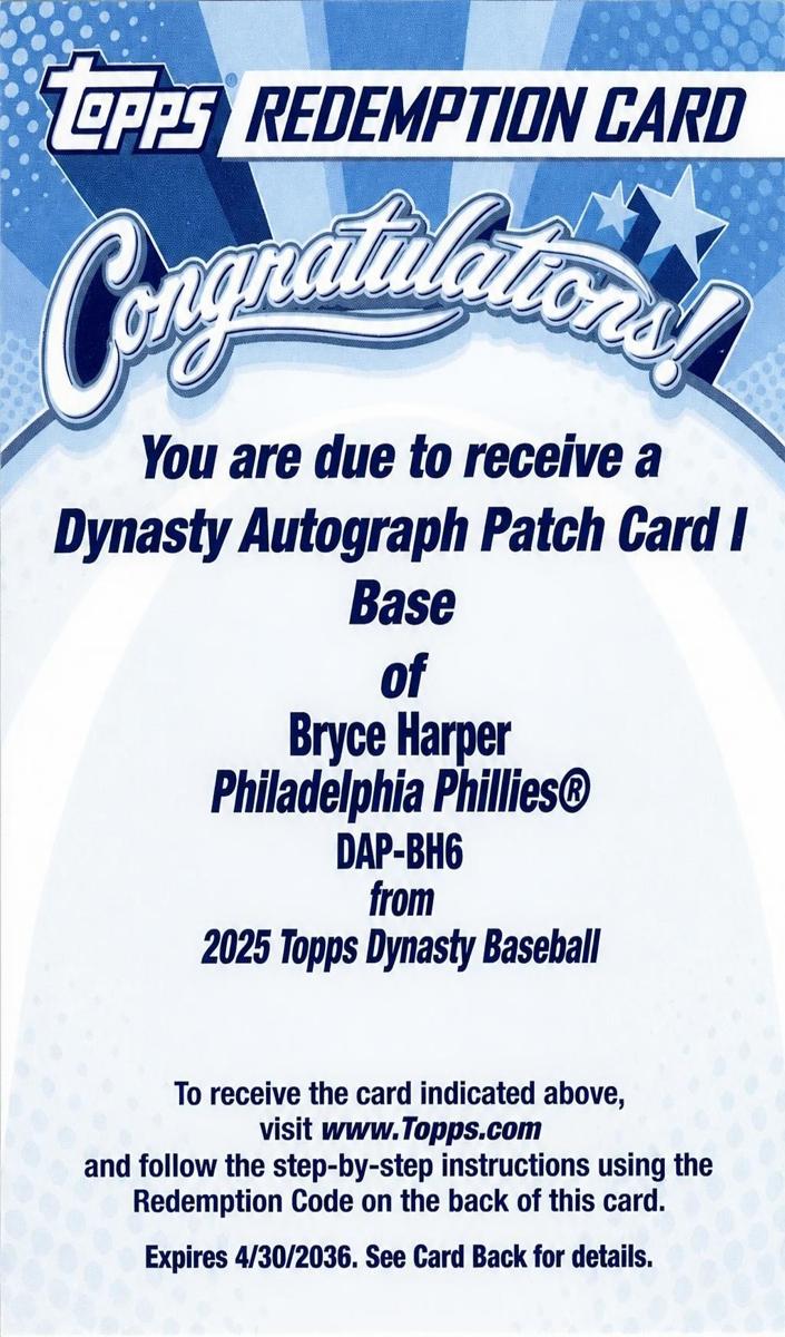 2025 Bryce Harper #DAP-BH6