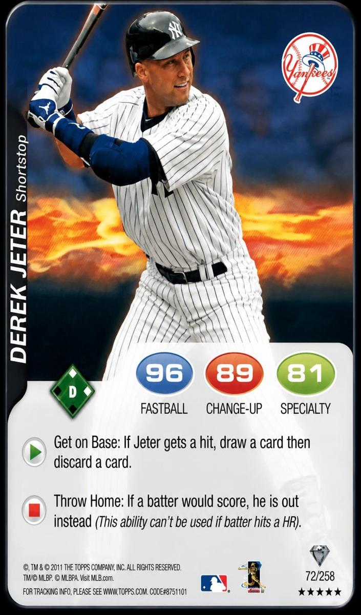 2011 Topps Attax Derek Jeter #72 card