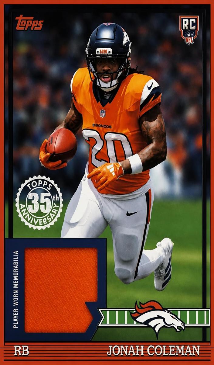 2026 Topps Flagship Jonah Coleman #ROR-JC card