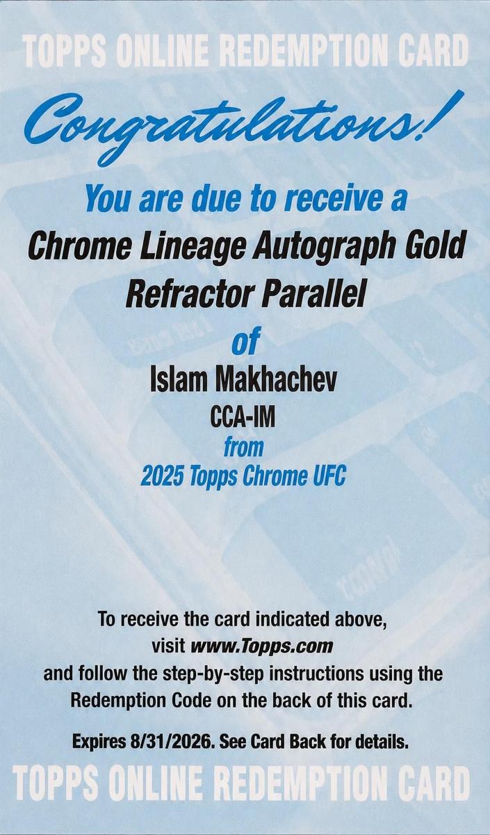 2026 Topps Chrome Islam Makhachev [Gold Refractor] #CCA-IM card