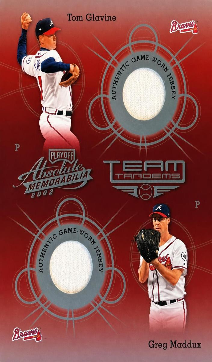 2002 Playoff Absolute Memorabilia Greg Maddux / Tom Glavine #TT-4 card