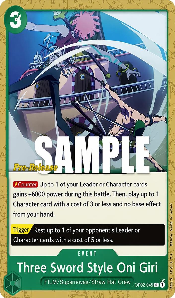 2023 Three Sword Style Oni Giri [Pre-release] #OP02-045