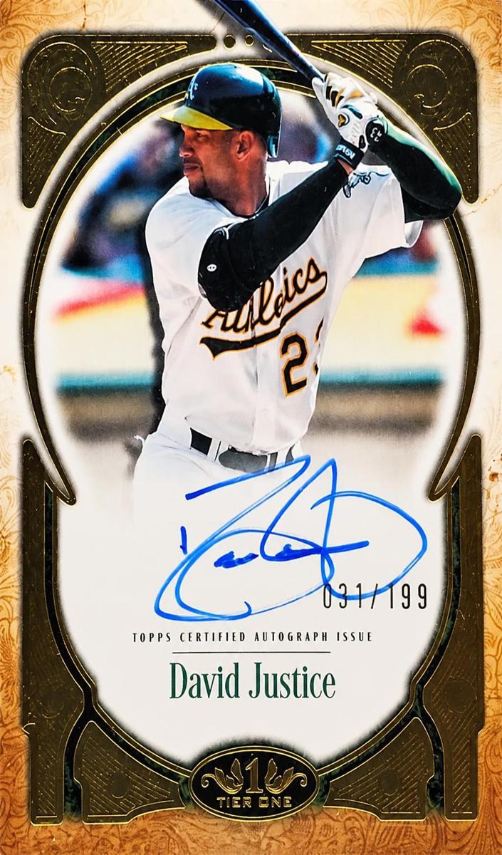 David Justice 2026 Topps Tier One Prime Performers Autographs Baseball
