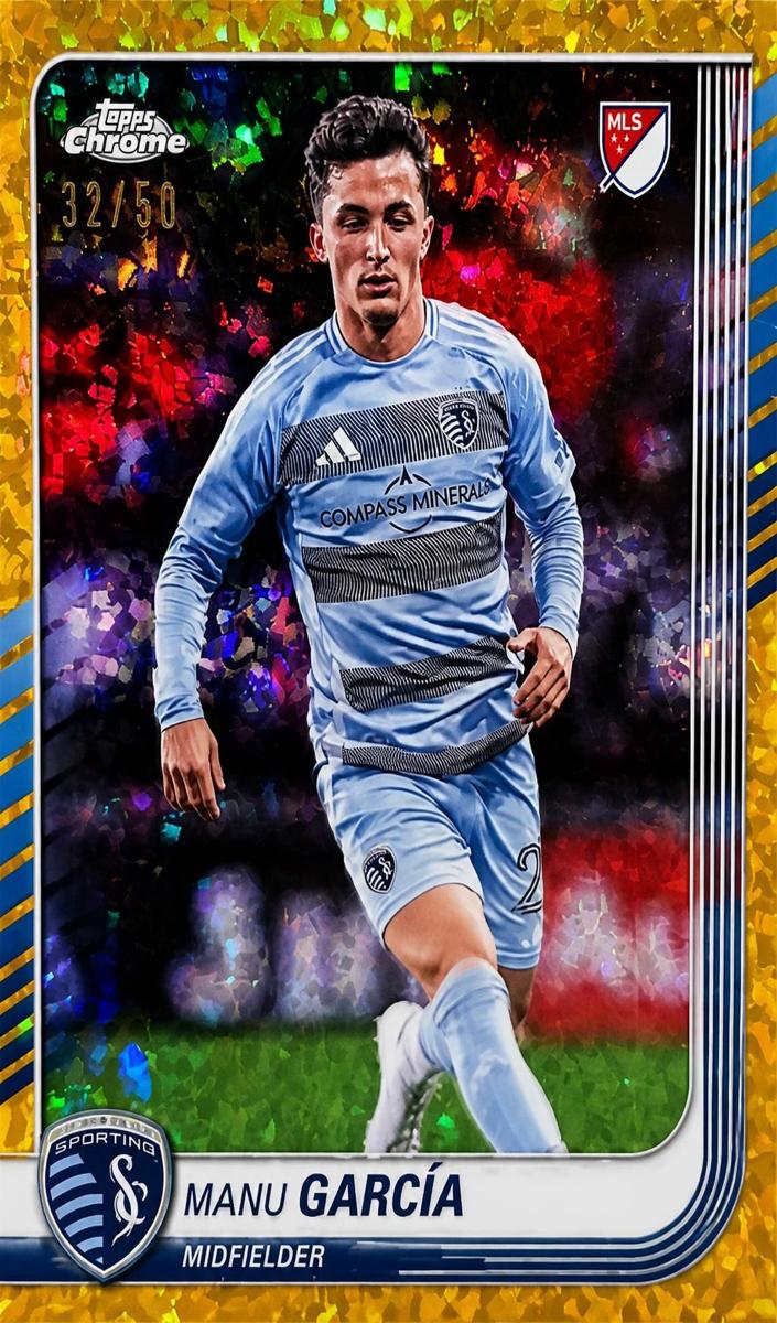 2025 Topps Chrome MLS Manu Garcia [Black Refractor] #167 card