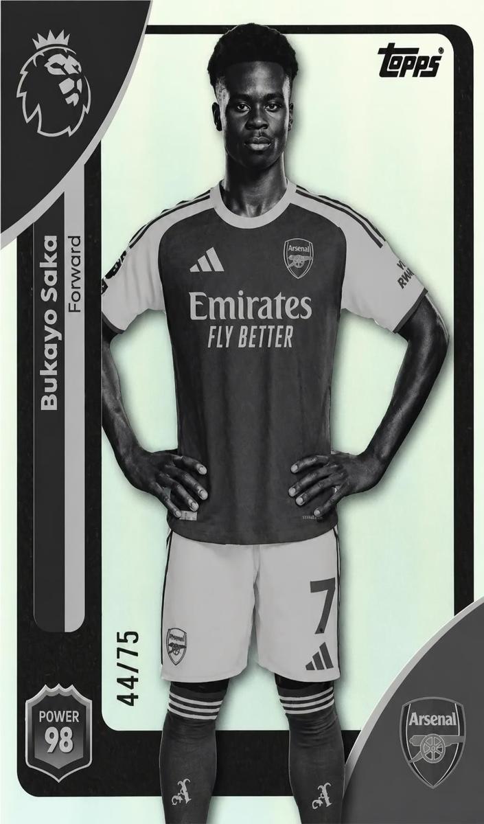2025 Bukayo Saka [Black & White Rainbow] #12