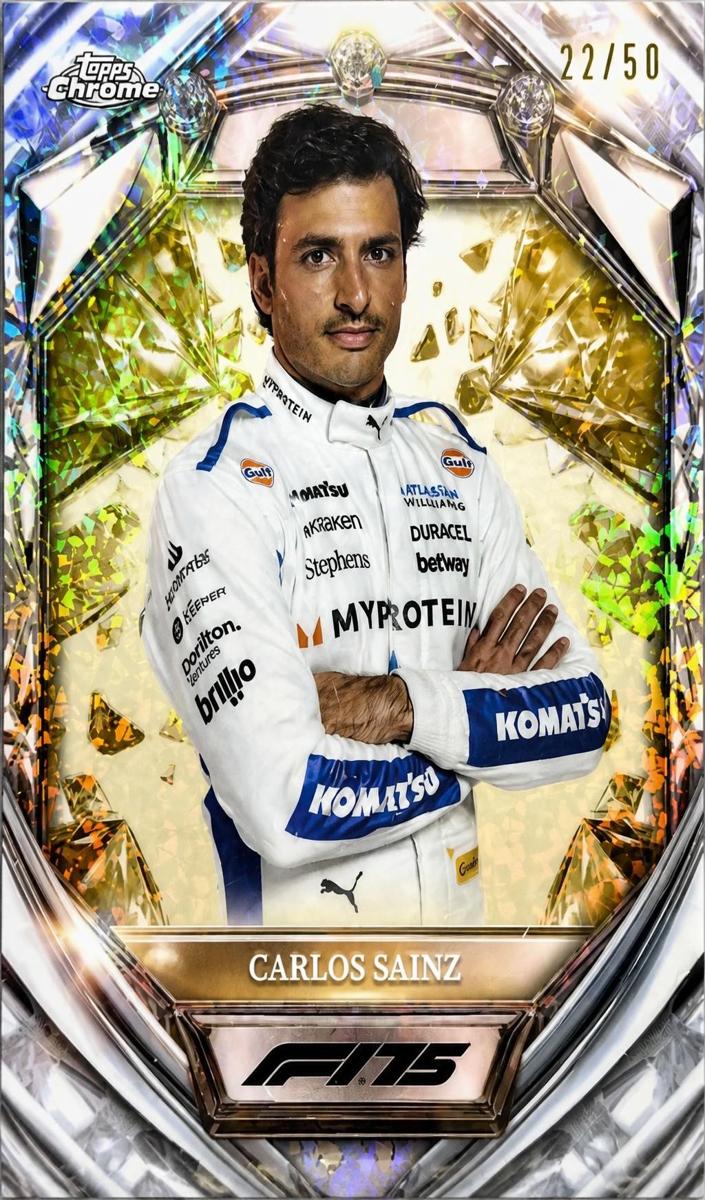 2025 Topps Chrome F1 Carlos Sainz [Gold Mini-Diamond Refractor] #D75-18 card