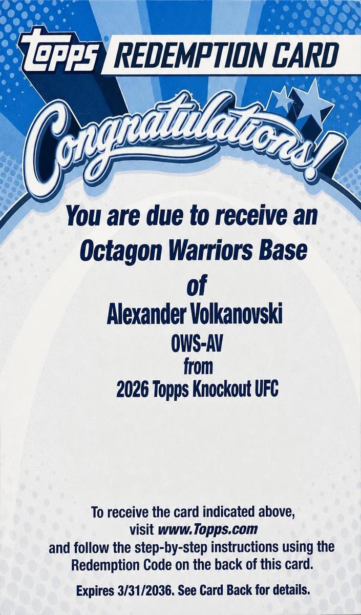 2026 Alexander Volkanovski #OWS-AV