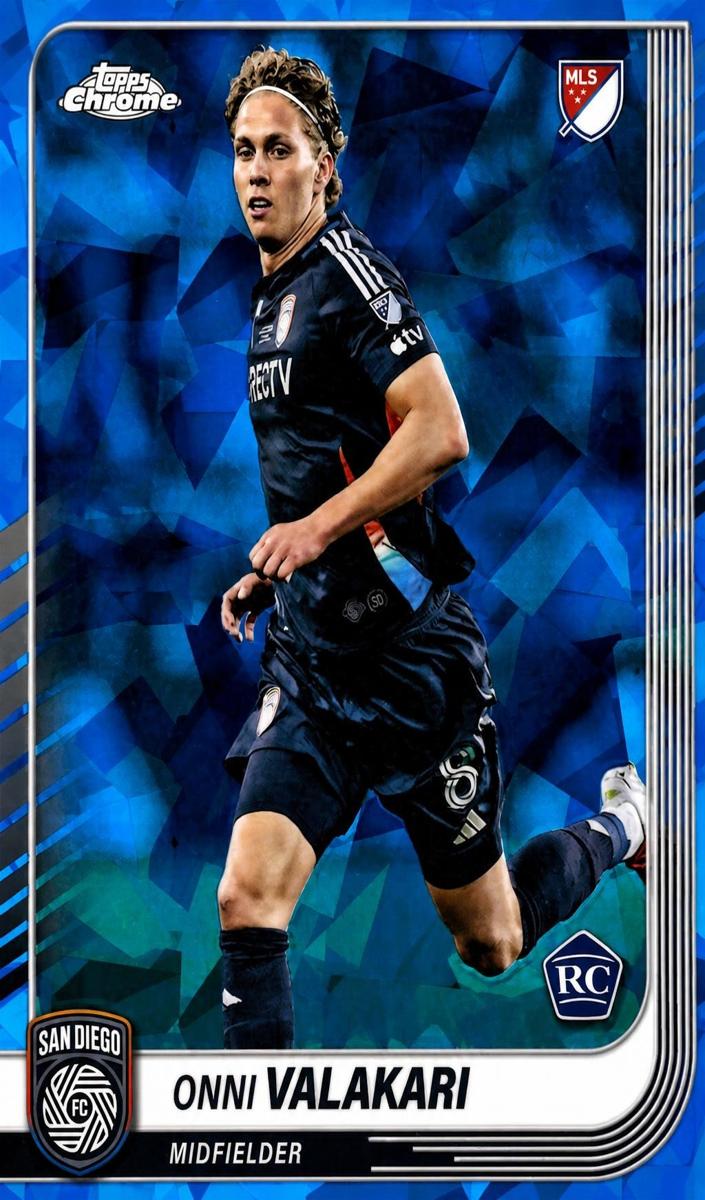 Onni Valakari 2025 Topps Chrome Sapphire MLS Soccer