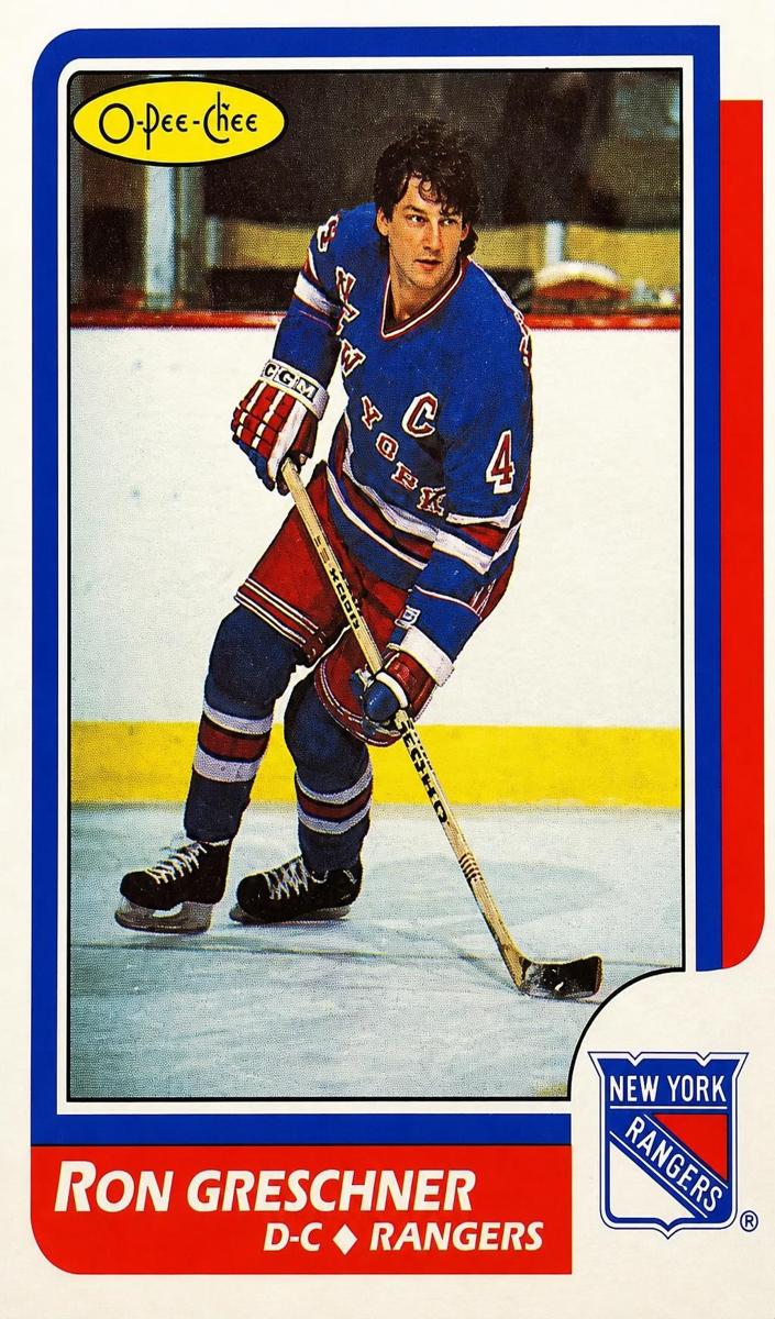 1986 O-Pee-Chee Ron Greschner #18 card