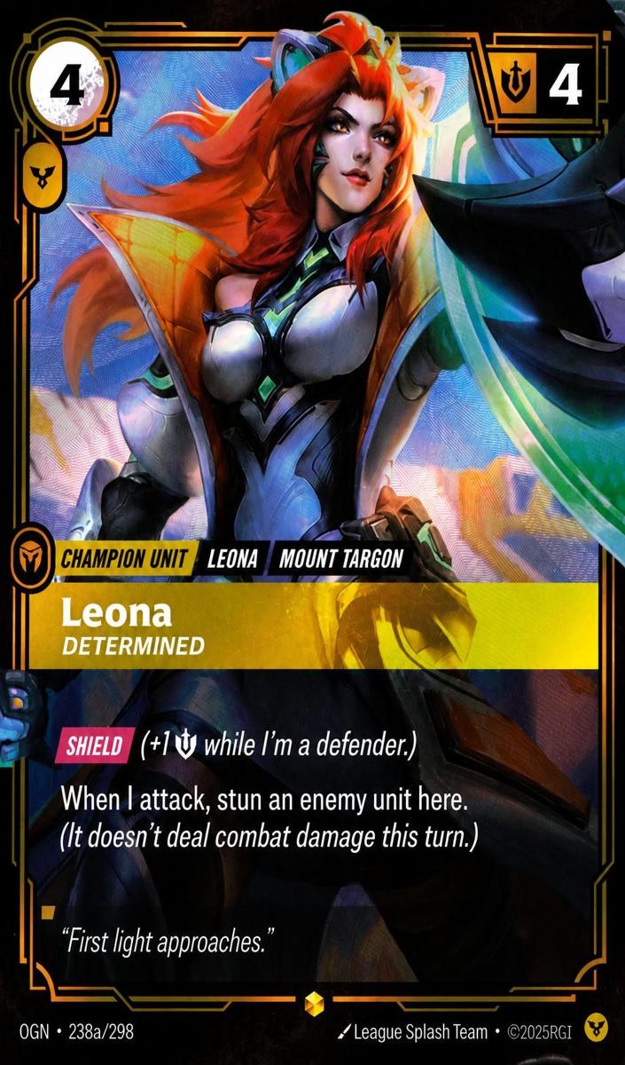 2025 Riftbound Origins Leona - Determined [Alternate Art] #238a card