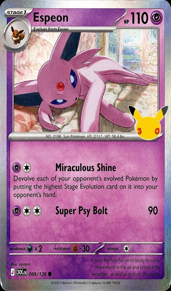 Espeon 2026 Pokemon 30th Celebration