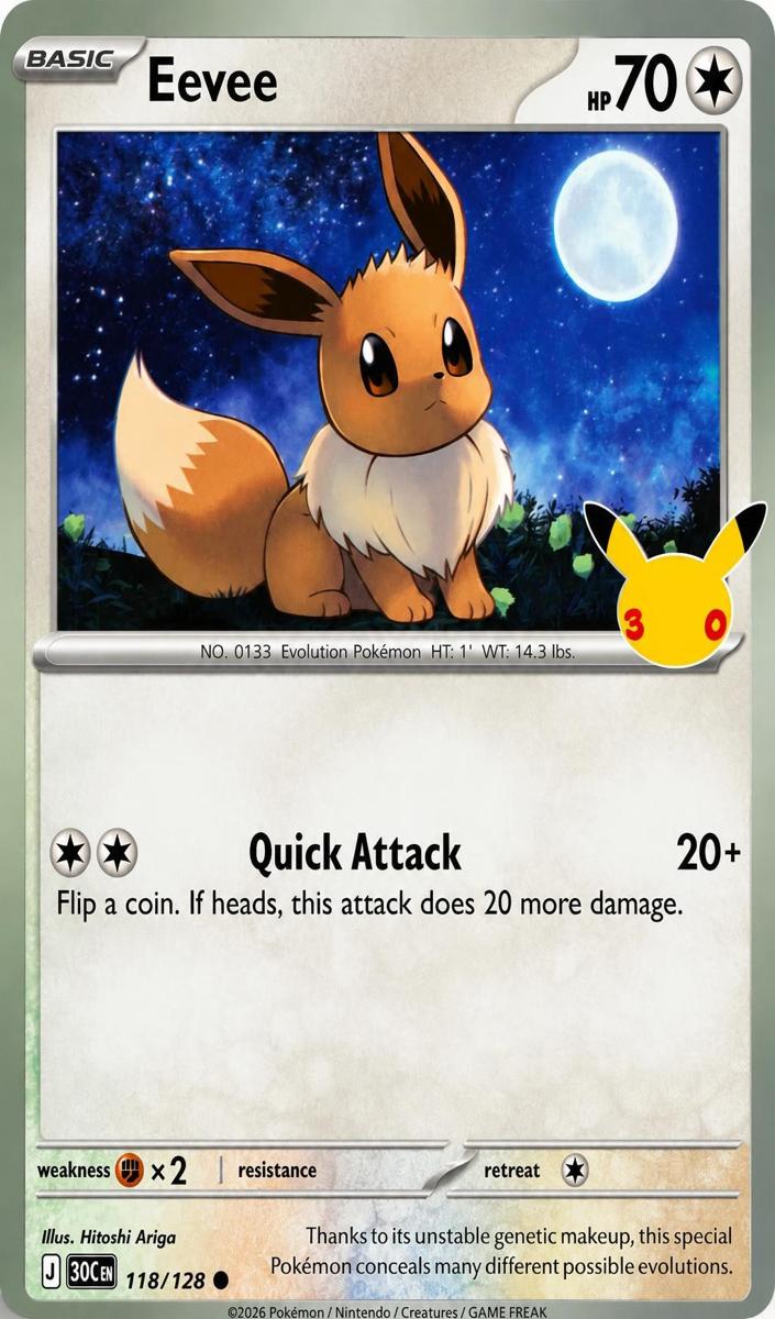 Eevee 2026 Pokemon 30th Celebration