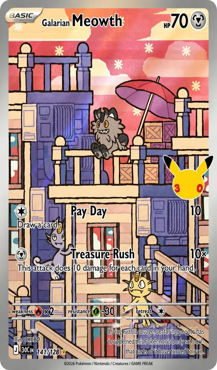 Galarian Meowth 2026 Pokemon 30th Celebration