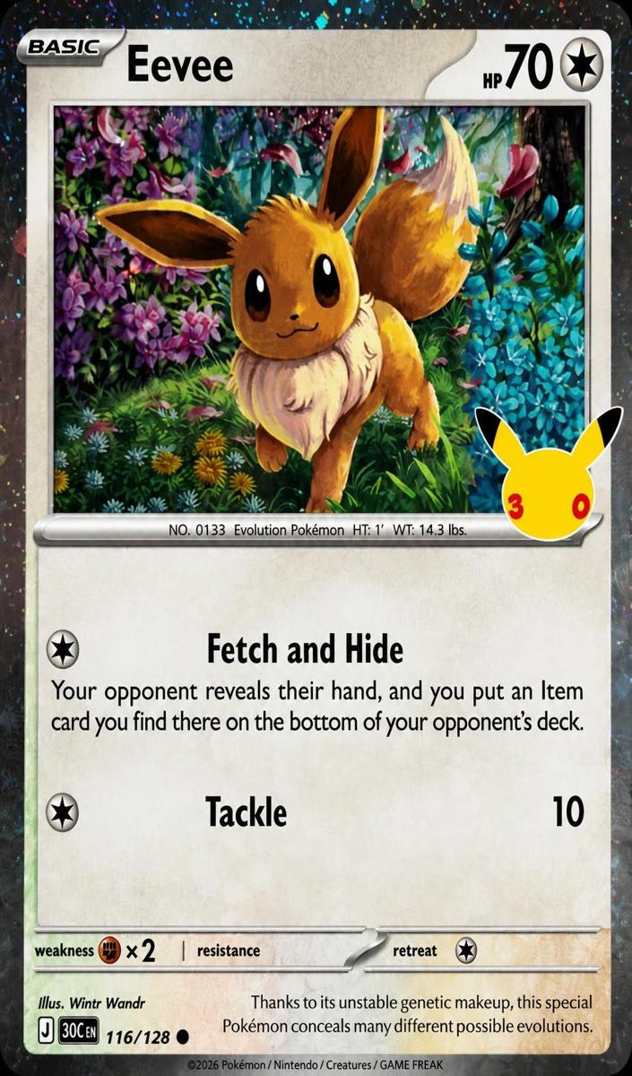Eevee 2026 Pokemon 30th Celebration