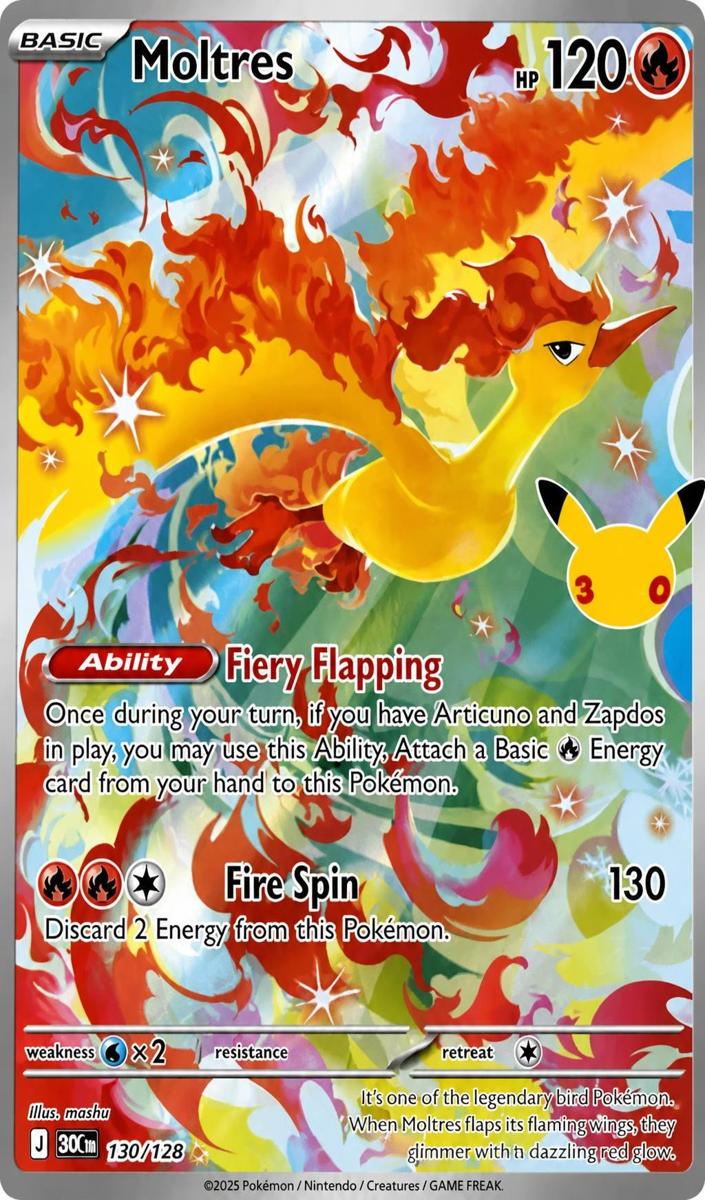 Moltres 2026 Pokemon 30th Celebration
