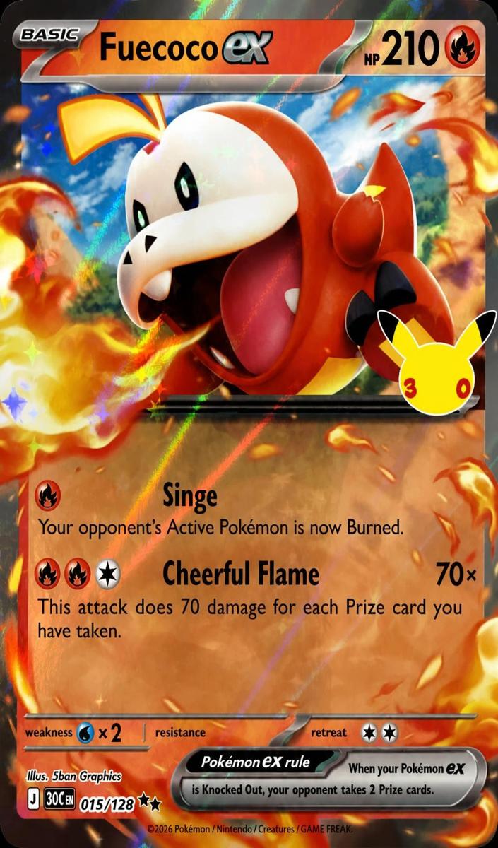 Fuecoco EX 2026 Pokemon 30th Celebration