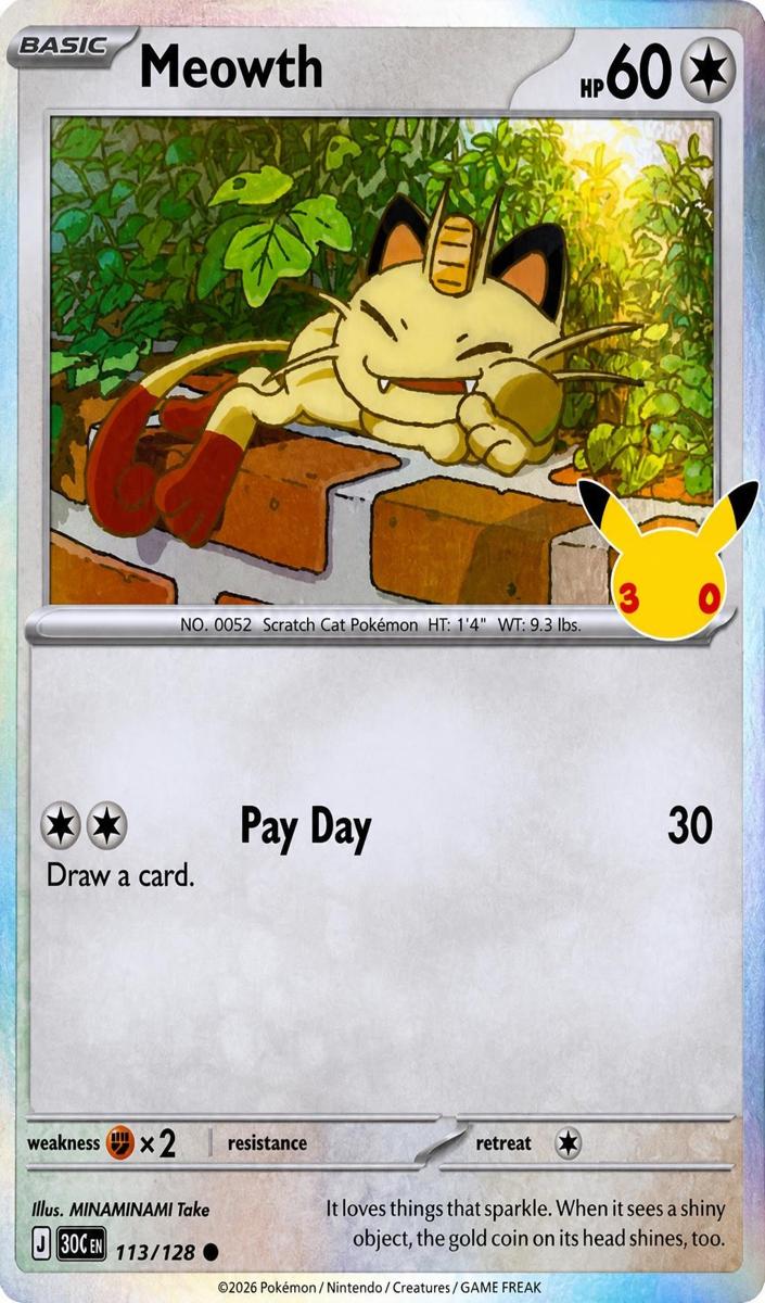 Meowth 2026 Pokemon 30th Celebration