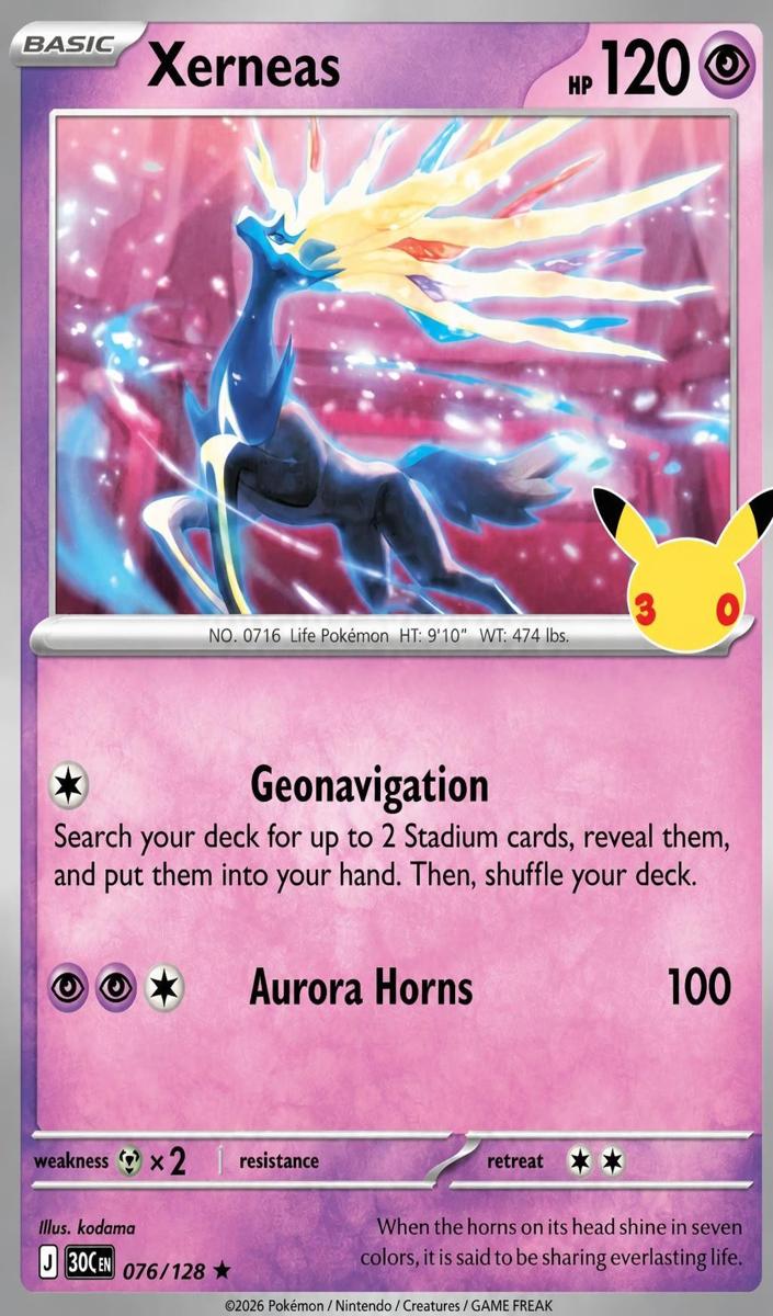 Xerneas 2026 Pokemon 30th Celebration