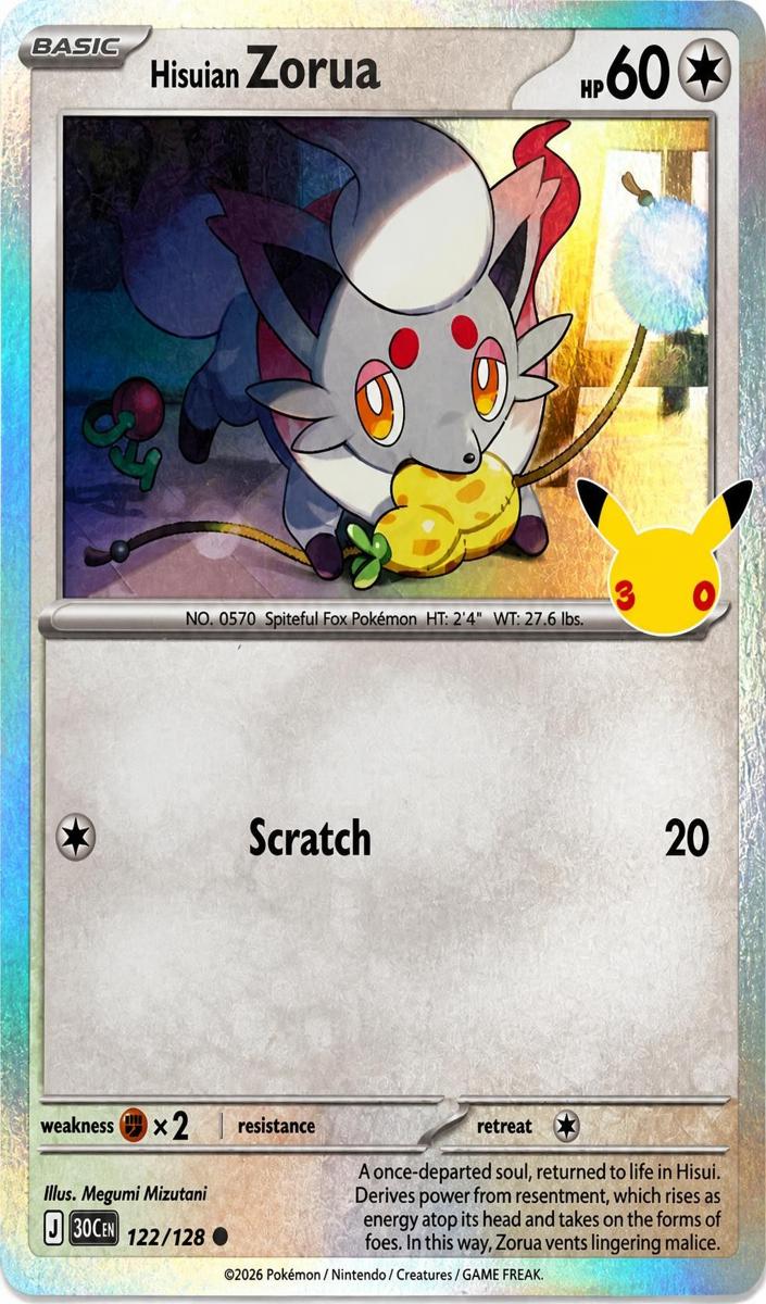 Hisuian Zorua 2026 Pokemon 30th Celebration