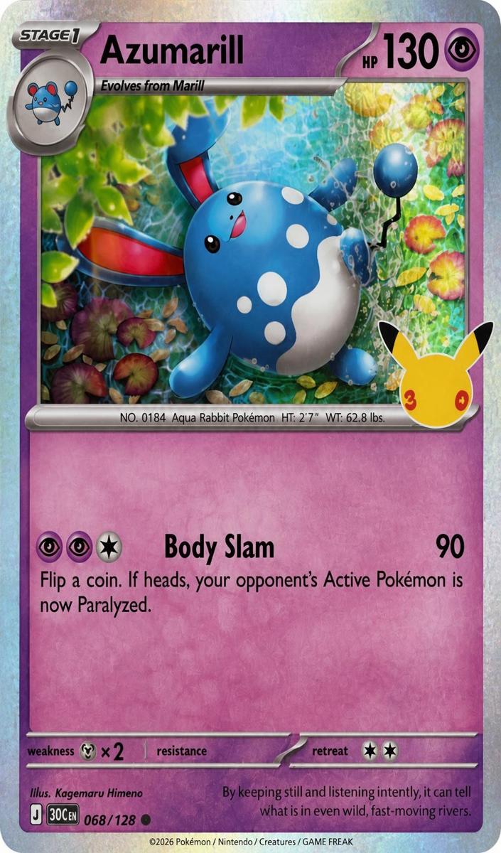Azumarill 2026 Pokemon 30th Celebration