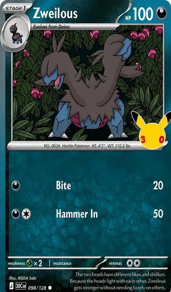 Zweilous 2026 Pokemon 30th Celebration