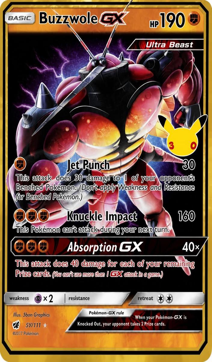 Buzzwole GX Holo 2026 Pokemon 30th Celebration