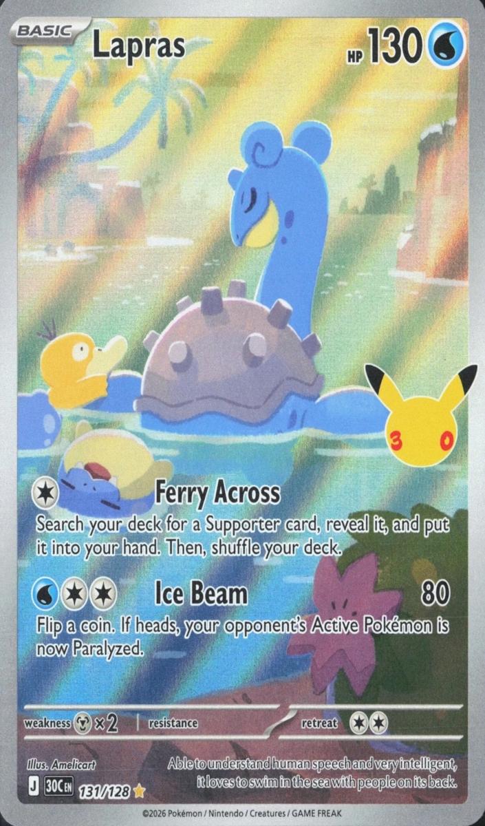 Lapras 2026 Pokemon 30th Celebration