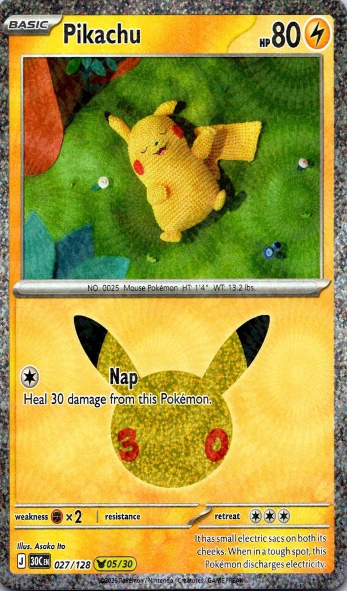 Pikachu 2026 Pokemon 30th Celebration