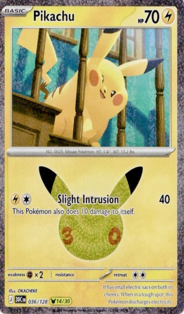 Pikachu 2026 Pokemon 30th Celebration