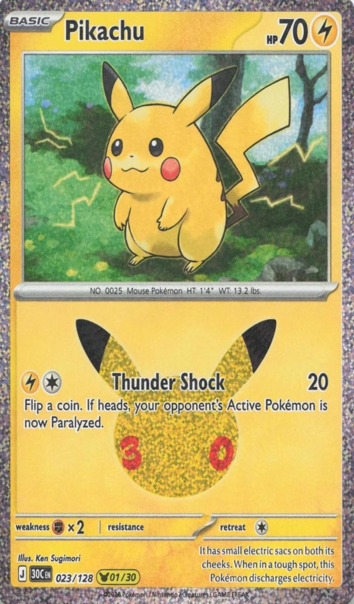 Pikachu 2026 Pokemon 30th Celebration