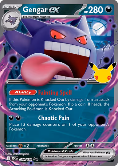 Gengar EX 2026 Pokemon 30th Celebration