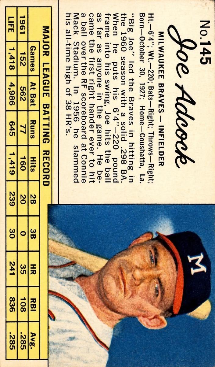 1962 Joe Adcock #145