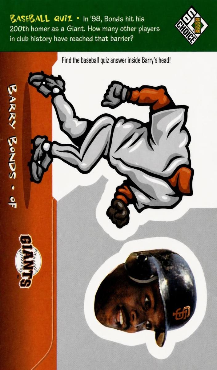 1999 UD Choice Barry Bonds #25 card