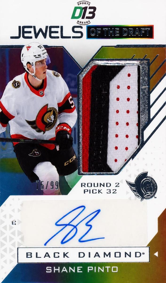 2021 Upper Deck Black Diamond Shane Pinto #JD-SP card